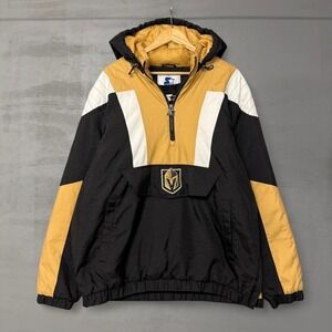 Vintage Las Vegas Golden‎ Knights NHL Starter Puffer Jacket Hooded Men's XL
